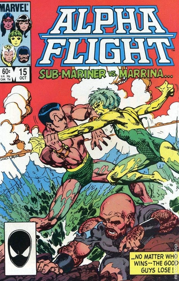 Alpha Flight #15 cover featuring Sub-mariner